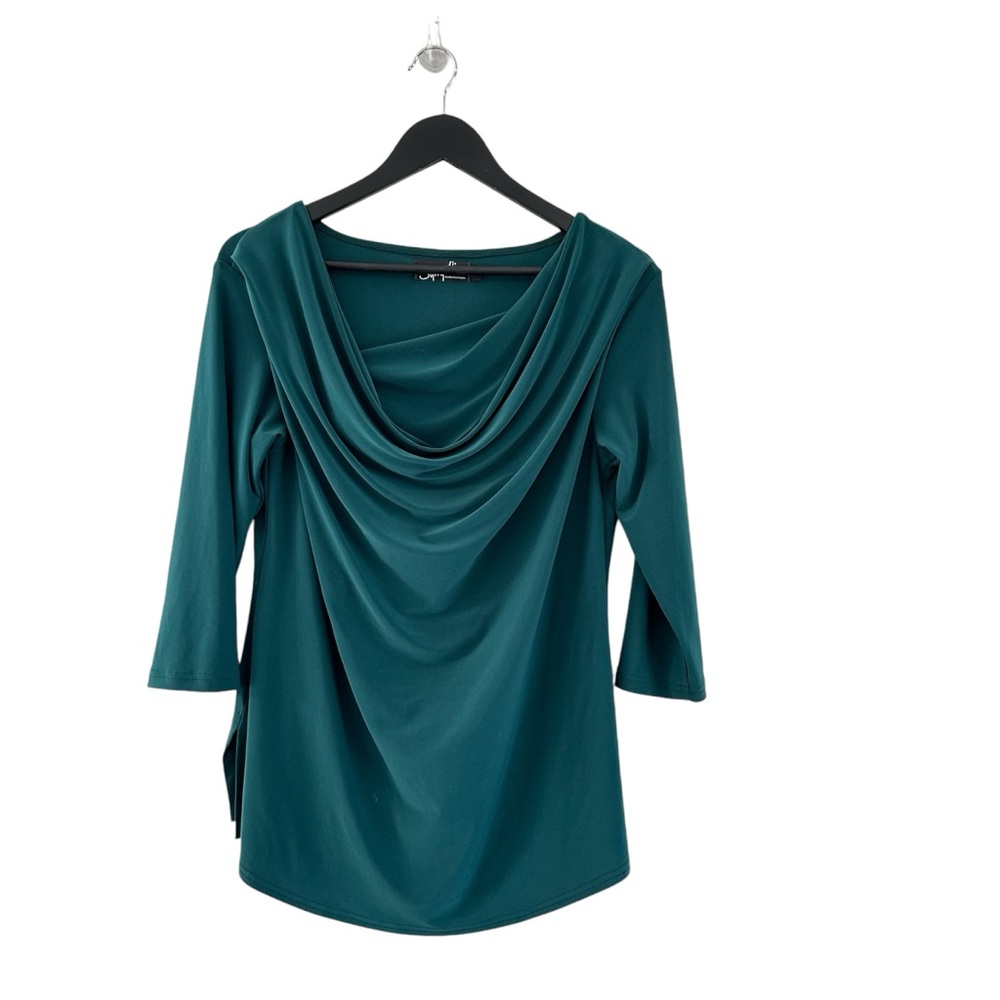 Sympli Teal Cowl-Neck Stretch Tunic